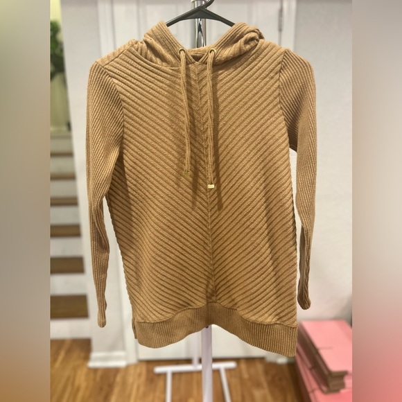 Nine West Tops - Nine West Tan Hooded Sweater Size Small